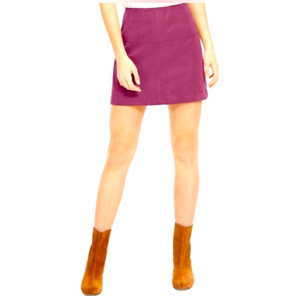 Free People Vegan Faux Suede Sweetheart Skirt. NWT